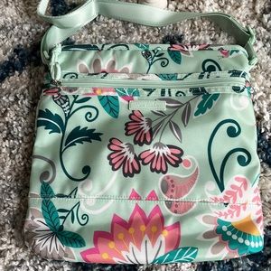 Vera Bradley Lighten-Up Slim Crossbody in Mint Flowers